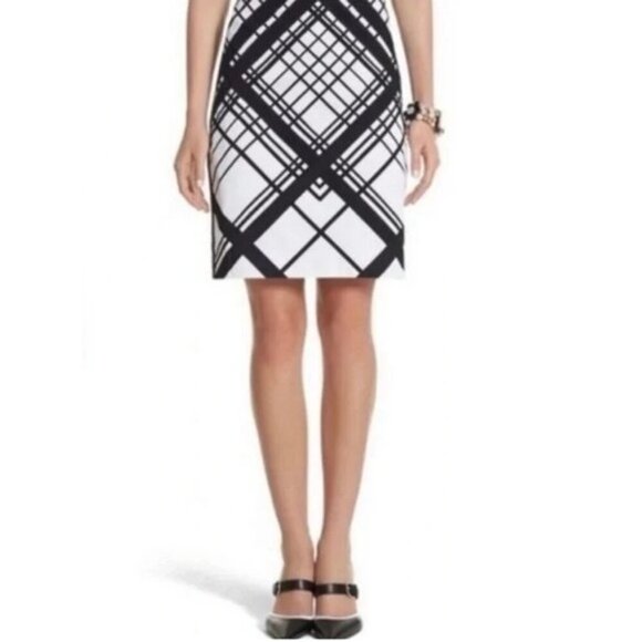 2/$30 White House Black Market Monochrome Plaid Mini Skirt 2 #A0064 - Picture 1 of 10